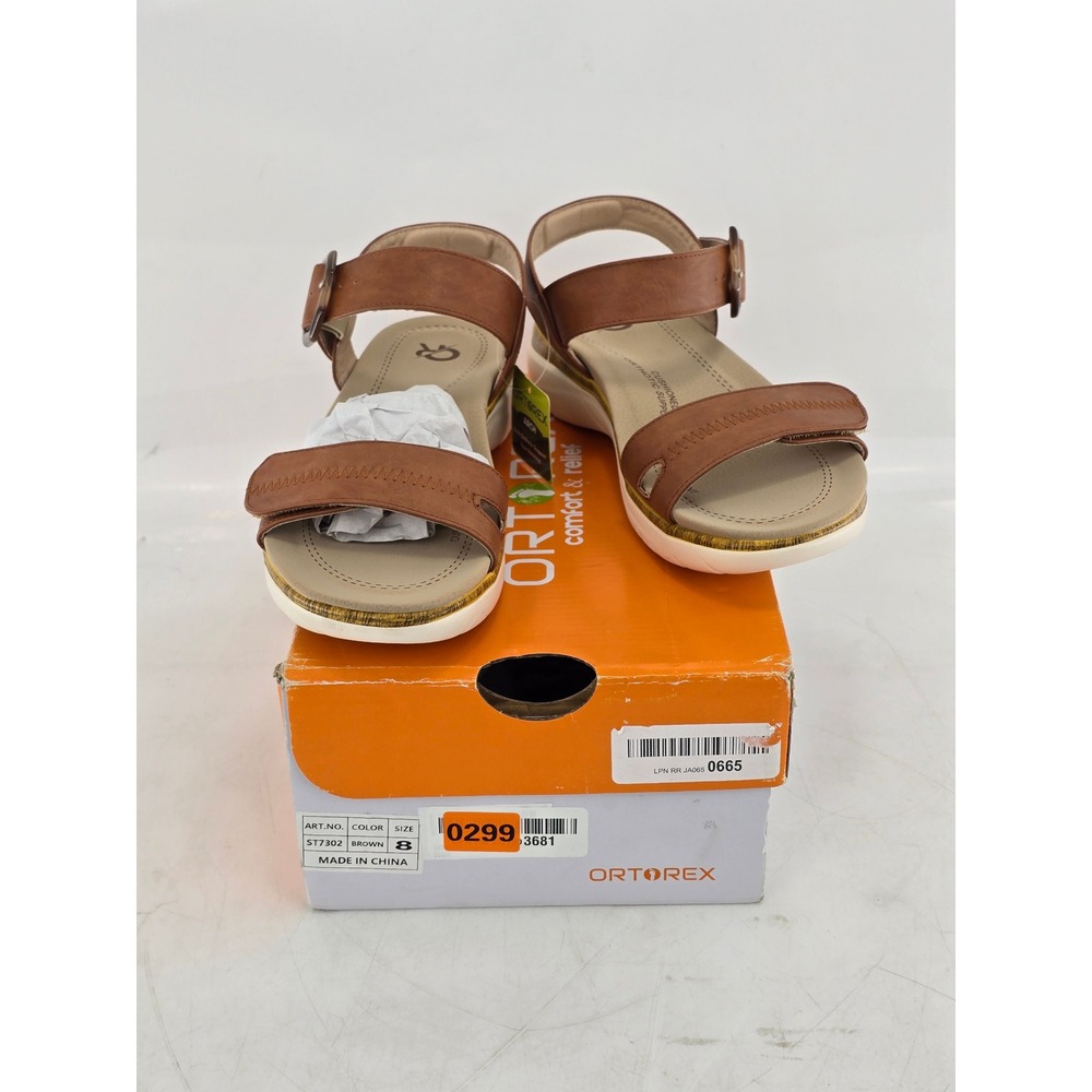 Ortorex Orthotic Arch‎ Support Sandals Womens Size 8 Brown Comfort Walking -New